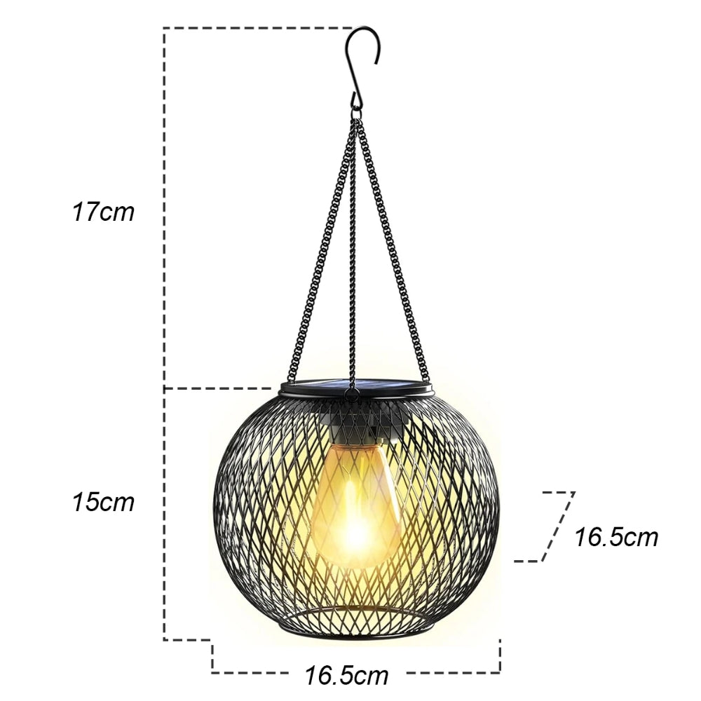 Solar Lantern Outdoor Waterproof Retro Iron Art Decoration Lighting