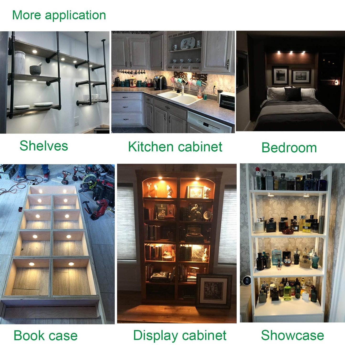 Dimmable & Timing Under Counter Lights Kitchen with Wireless RF Remote,Ultra-Thin 240V LED Cabinet Lights,12W Shelf Lights,4 Lights,Daylight White