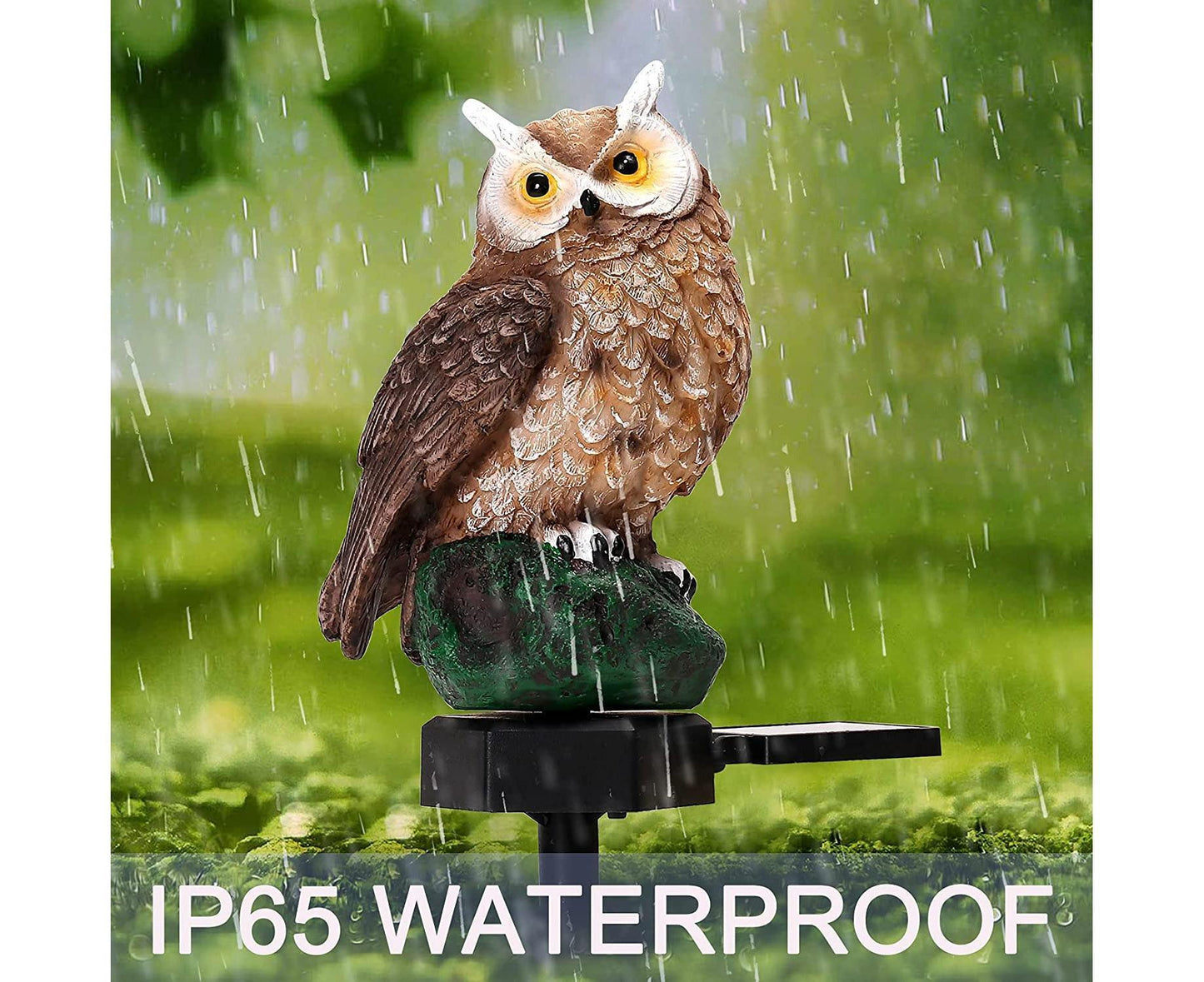 Garden Solar Lights Outdoor Decor- Resin Owl Solar LED Garden Lights-Waterproof, Energy Saving- Owl Shape with Stake for Garden Lawn, Yard Art, Pathway