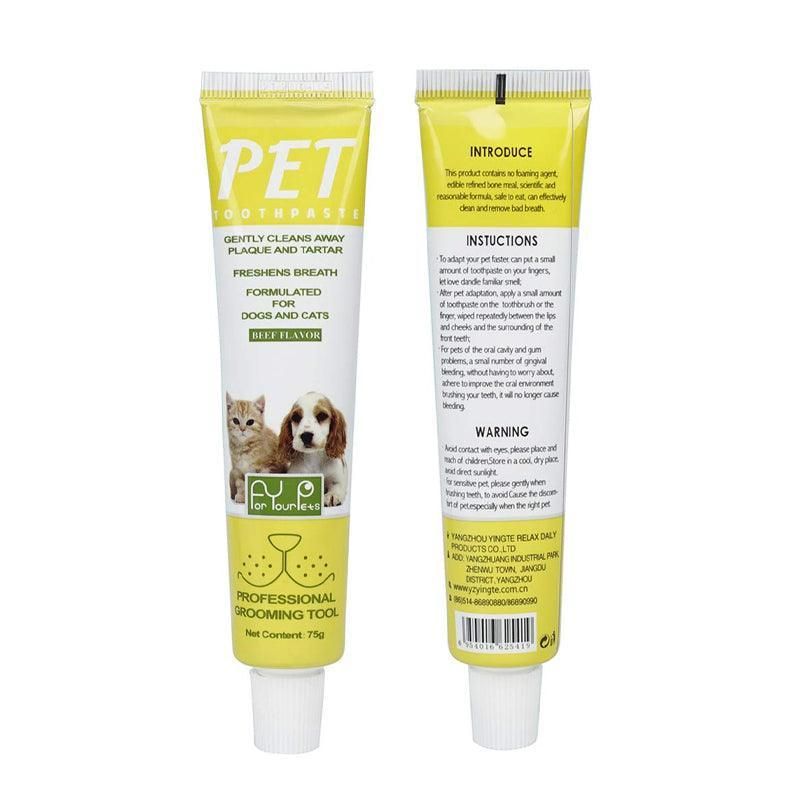 Pet Dog Cat Toothpaste and Toothbrush Set Beef Flavor