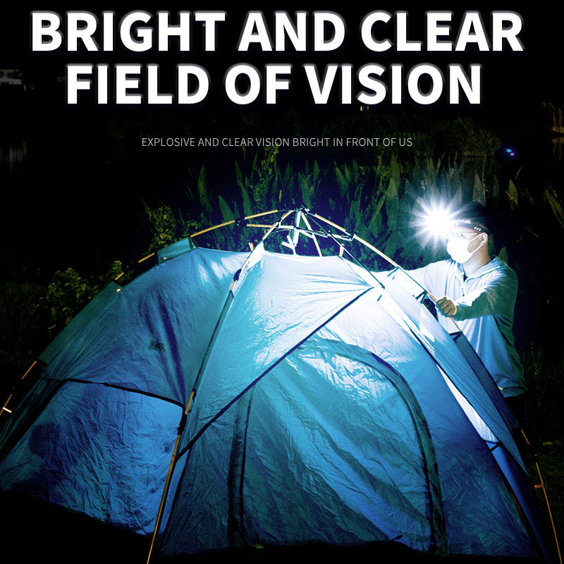 Beige Rechargeable LED Headlight - Cap Light, Long Lasting Camping Light