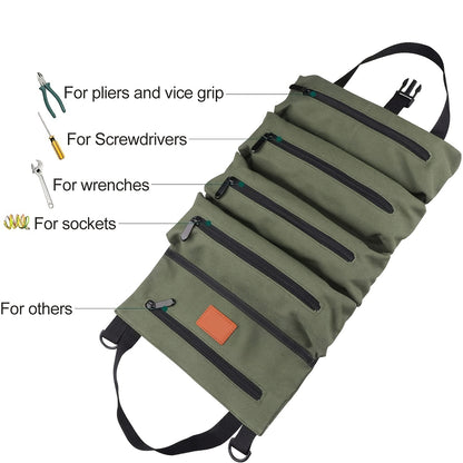 Multi-Purpose Canvas Roll Up Tool Bag