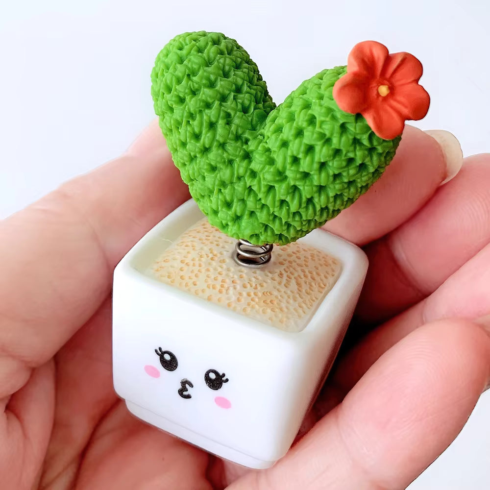 4pcs Resin Succulent Cactus Mini Green Plant Car Crafts
