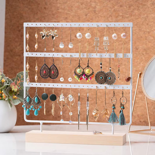Metal 3 Layers Jewelry Storage Earring Display Holder