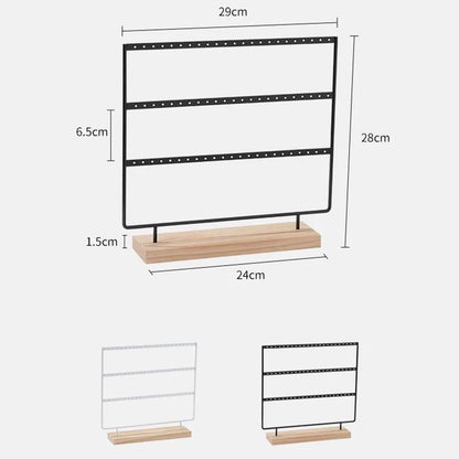Metal 3 Layers Jewelry Storage Earring Display Holder