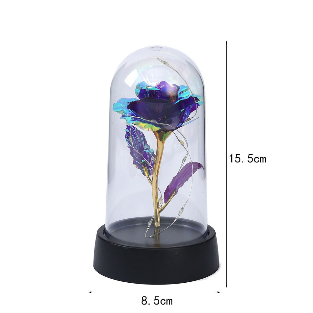 LED Enchanted Galaxy Rose with Fairy Lights in Dome
