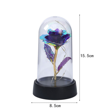 LED Enchanted Galaxy Rose with Fairy Lights in Dome