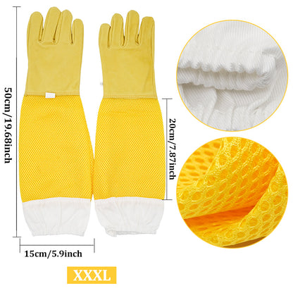Anti-Bee Apiculture Gloves with Ventilated Sleeves