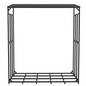 Heavy Duty Outdoor Firewood Storage Metal Log Rack with Top Cover