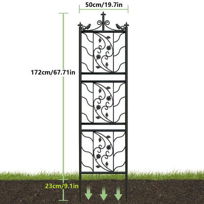 Metal Garden Trellis Tall Plant Climbing Lattice Fence for Vegetables and Flowers