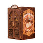 DIY Book Nook Kit Miniature Dollhouse with Light Wooden Bookshelf