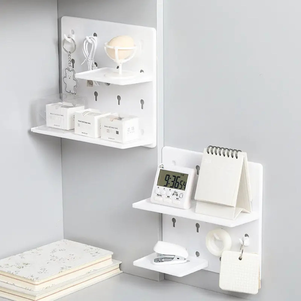 1PC Wall Perforation Free Plastic Shelving Wall Peg Boards for Walls