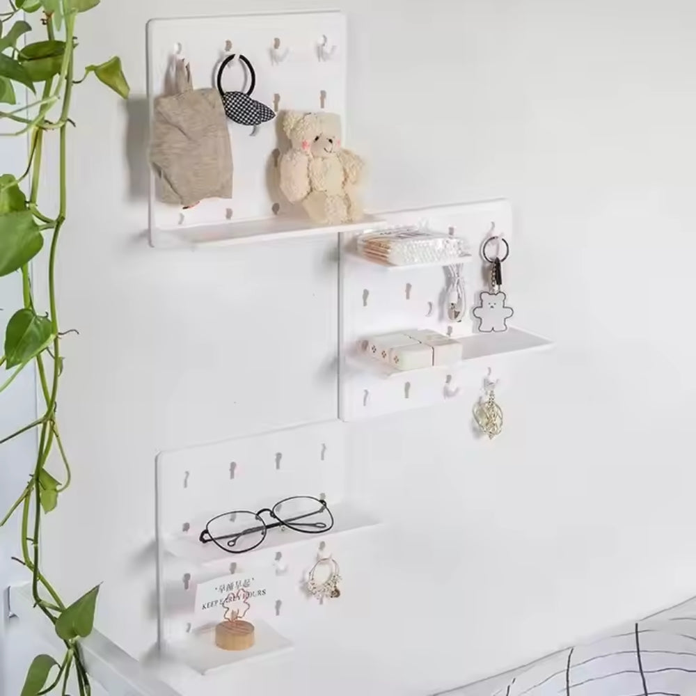 1PC Wall Perforation Free Plastic Shelving Wall Peg Boards for Walls