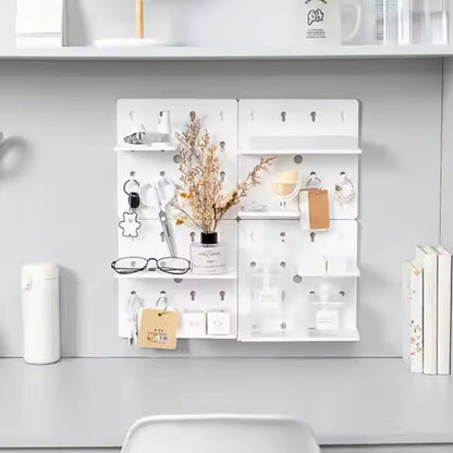 1PC Wall Perforation Free Plastic Shelving Wall Peg Boards for Walls