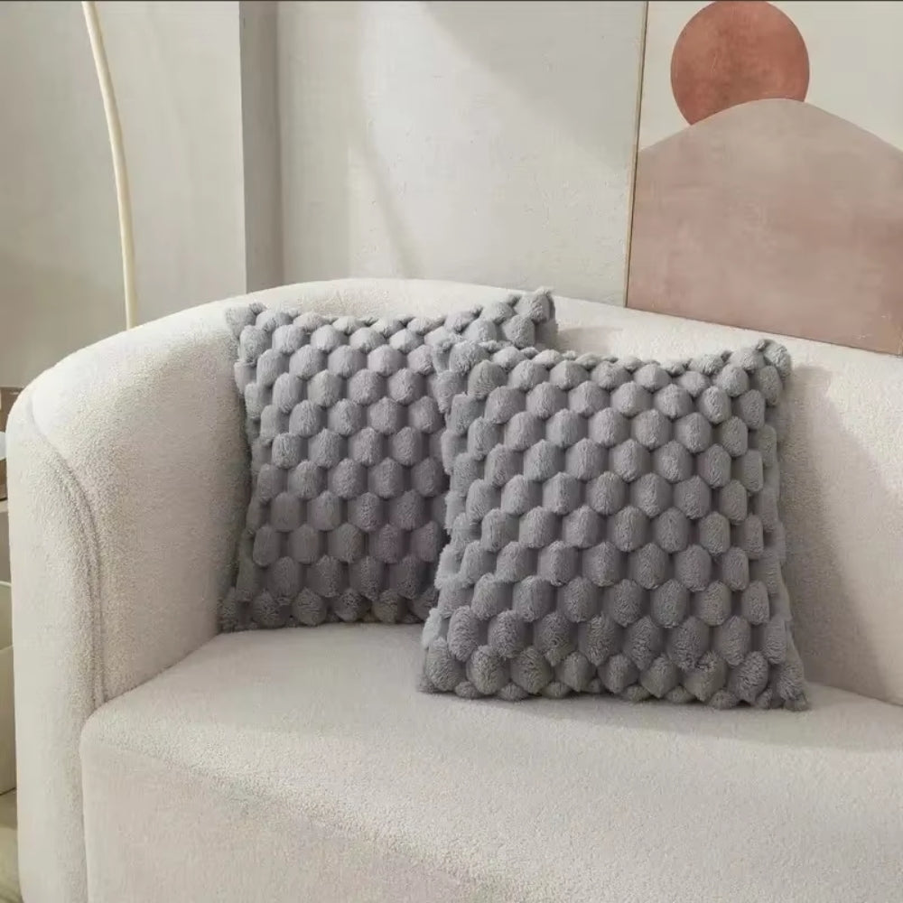 3D Soft Plush Turtle Pineapple Grid Throw Pillowcase