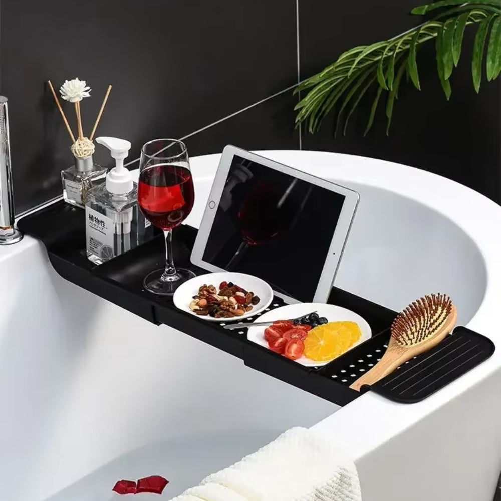 Retractable Bathtub and Kitchen Sink Storage Rack Shelf