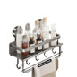 Suction Cup Bathroom Rack Toilet Space Aluminum No Drill Hanging Organizer Rack