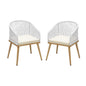 Outdoor Armchairs 2pcs with Rope Detailing and Padded Seat