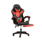 Gaming Chair with Footrest and Massage Pillow Black and Red