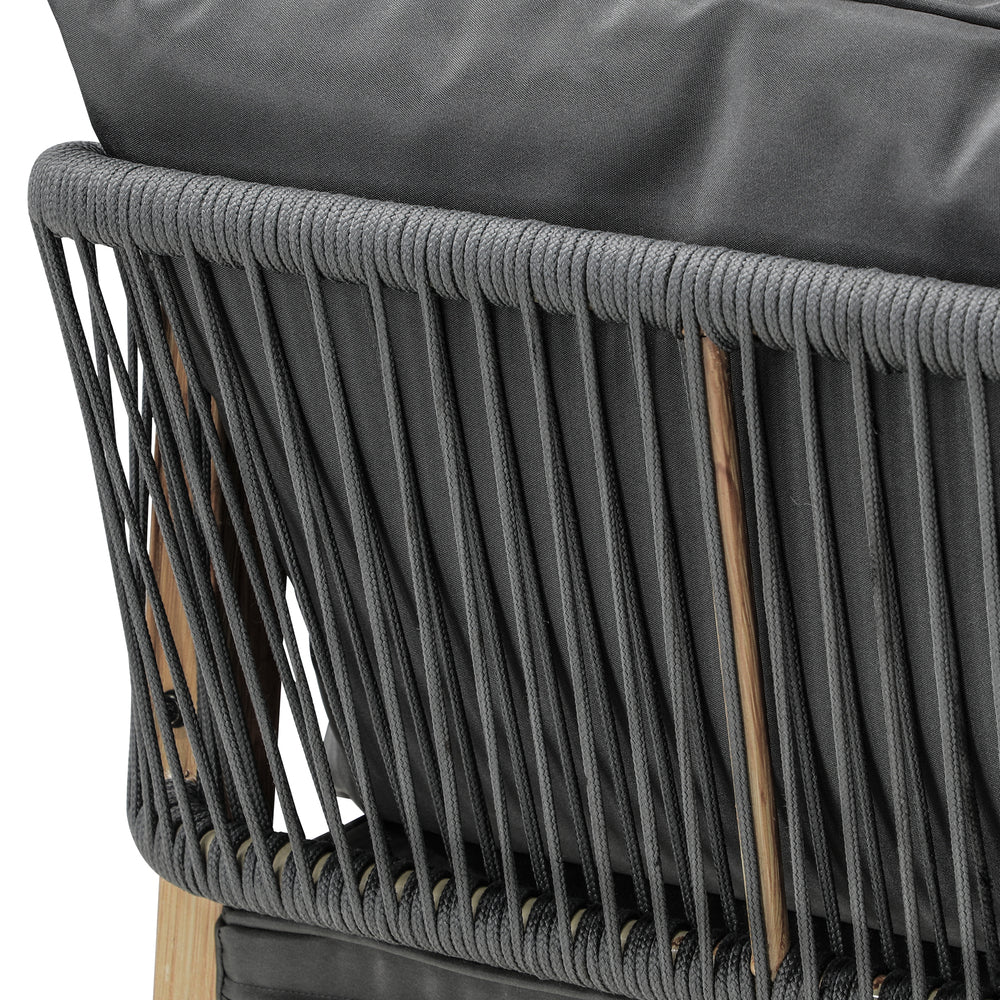 Set of 2 Outdoor Armchairs with Padded Seat and Back Cushions