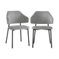 Set of 2 Dining Chairs Grey and Black