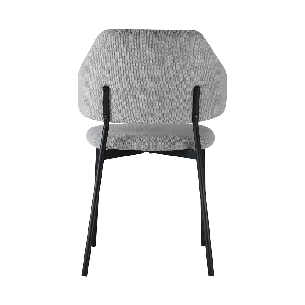 Set of 2 Dining Chairs Grey and Black
