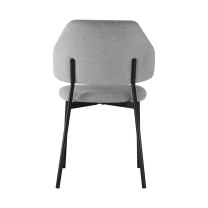 Set of 2 Dining Chairs Grey and Black