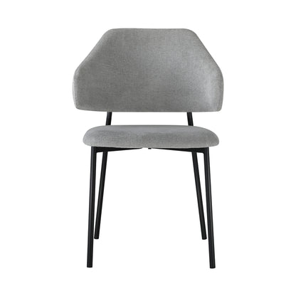 Set of 2 Dining Chairs Grey and Black