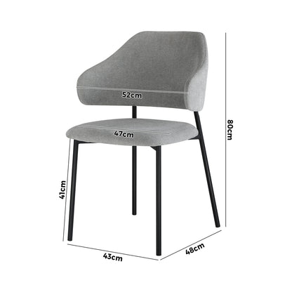 Set of 2 Dining Chairs Grey and Black
