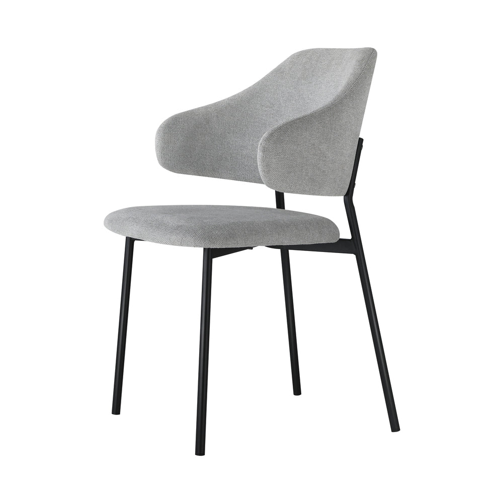 Set of 2 Dining Chairs Grey and Black