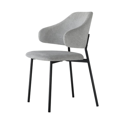 Set of 2 Dining Chairs Grey and Black