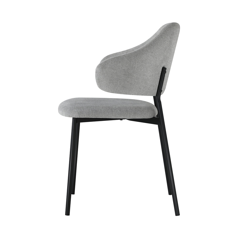 Set of 2 Dining Chairs Grey and Black
