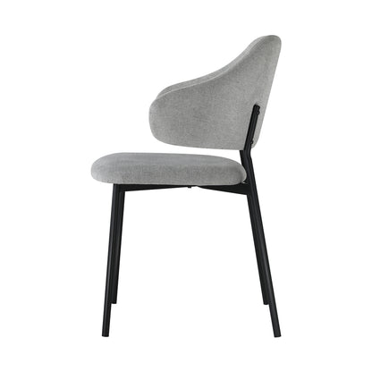 Set of 2 Dining Chairs Grey and Black
