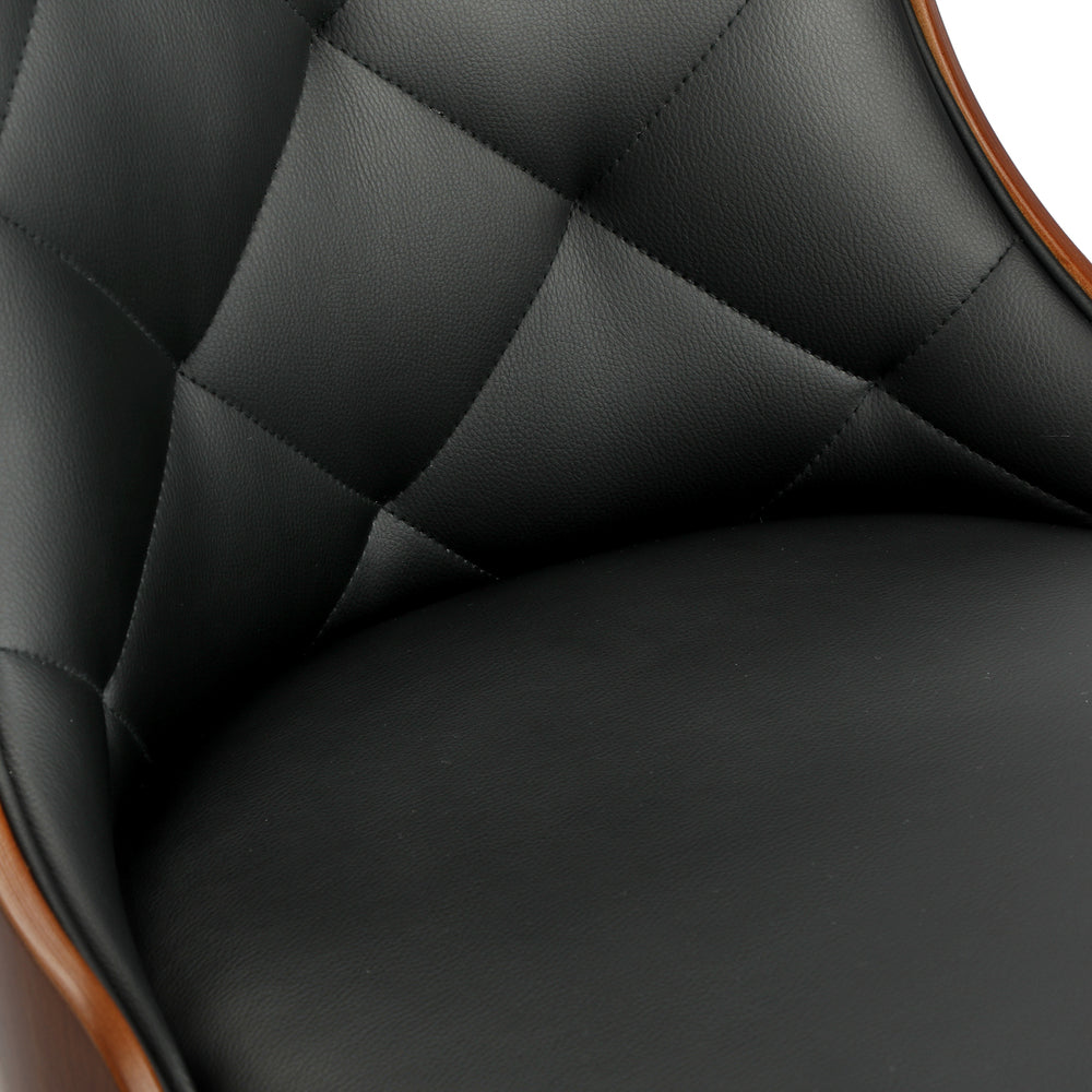 Wooden Dining Chairs with Padded Seat Set of 2 Black