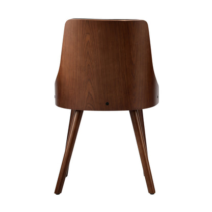 Wooden Dining Chairs with Padded Seat Set of 2 Black