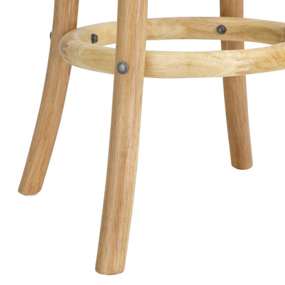 2pcs Bar Stool Dining Chair with Rattan Seat Natural