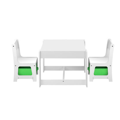 Wooden Kids Table and Chair Set with Storage Box