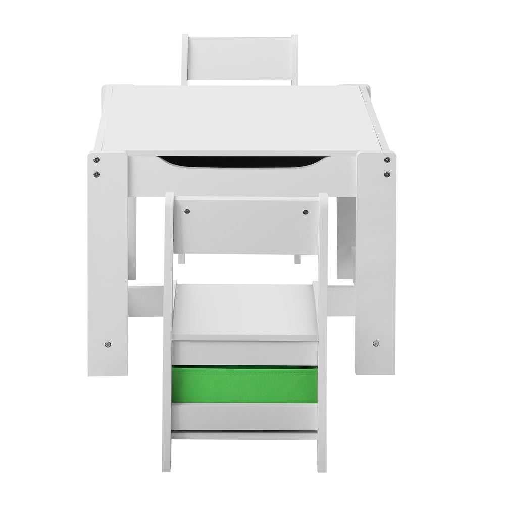Wooden Kids Table and Chair Set with Storage Box