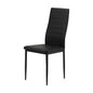 Set of 4 Black High-Back Faux Leather Dining Chairs