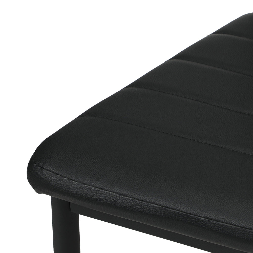 Set of 4 Black High-Back Faux Leather Dining Chairs
