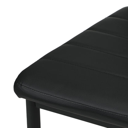 Set of 4 Black High-Back Faux Leather Dining Chairs