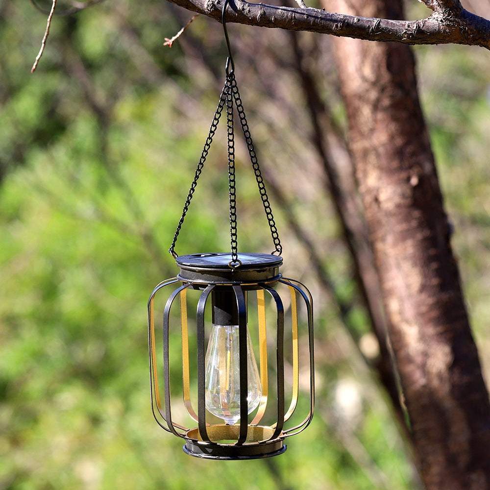 Solar Lantern Outdoor Waterproof Retro Iron Art Decoration Lighting