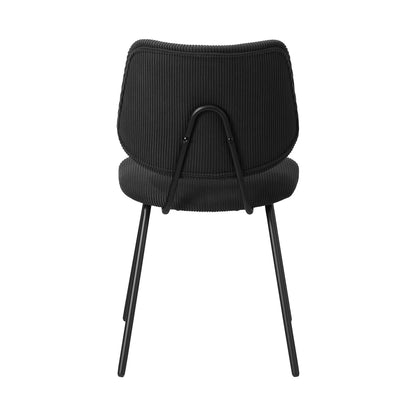 Set of 2 Dark Grey Vintage Retro Polyester Dining Chairs