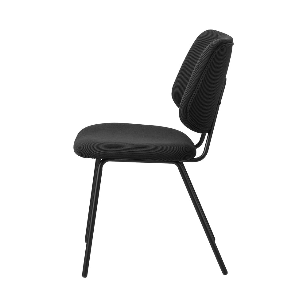 Set of 2 Dark Grey Vintage Retro Polyester Dining Chairs