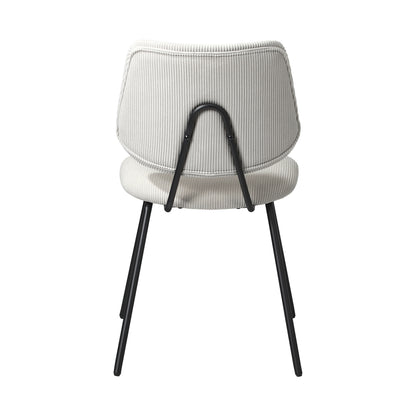 Set of 2 White Vintage Retro Polyester Dining Chairs