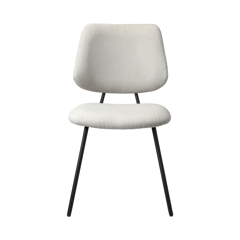Set of 2 White Vintage Retro Polyester Dining Chairs
