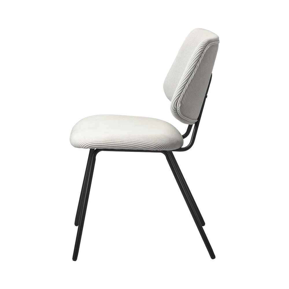 Set of 2 White Vintage Retro Polyester Dining Chairs