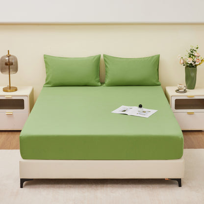 Soft Comfortable Breathable Solid Color Bedding Mattress Cover Fitted
