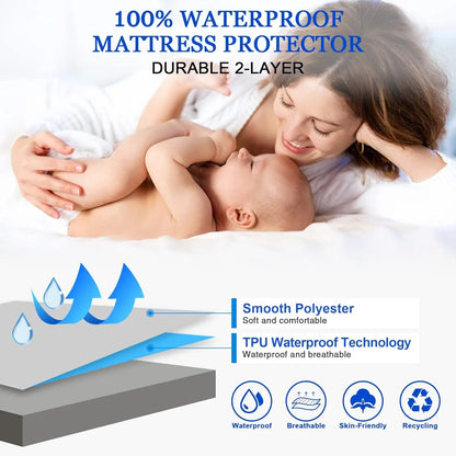 Soft Comfortable Breathable Solid Color Bedding Mattress Cover Fitted