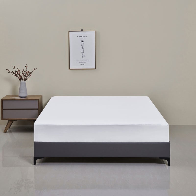 Soft Comfortable Breathable Solid Color Bedding Mattress Cover Fitted
